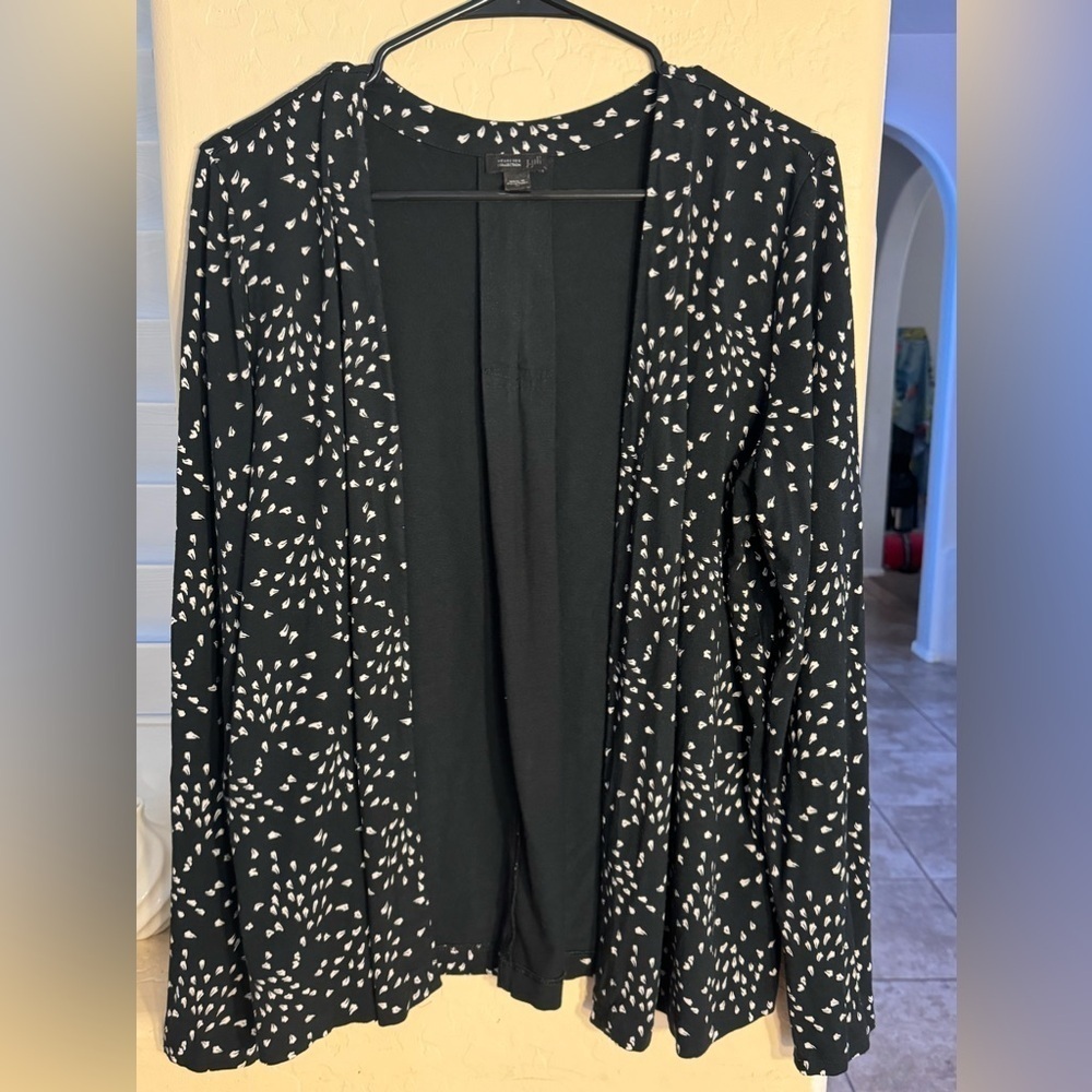 J Jill Wherever Collection‎ Black With White Cardigan Size Medium